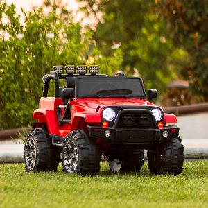 12V Kids Ride On Truck Car w/ Remote Control, 3 Speeds, Spring Suspension, LED Lights, AUX